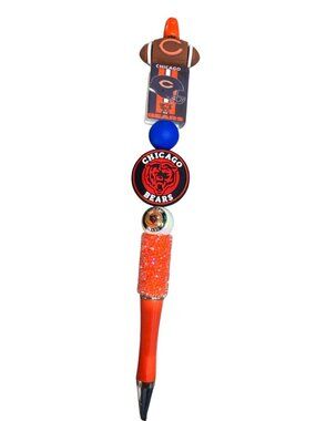 Chicago Bears Beaded Pen With Football & Logo Accents For Fans